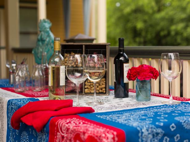 Red, White and Blue Tablecloth