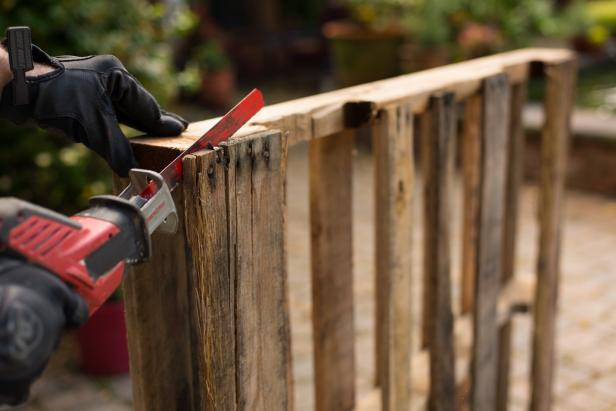 Pallet Being Sawed 