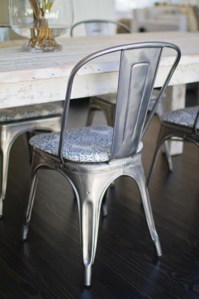Metal Dining Chairs, Metal Dining Chairs With Cushion Seat