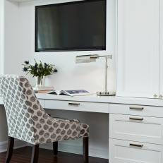 Custom Bedroom Built-Ins With Integrated TV & Desk