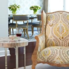 Custom Wingback Chair With Stylish Linen Upholstery
