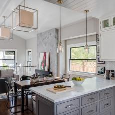 Contemporary Country Kitchen and Family Room