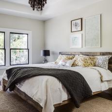 Master Bedroom Features Reclaimed Wood Bed