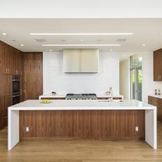 Large Kitchen Island with Extended Countertop in Modern Kitchen