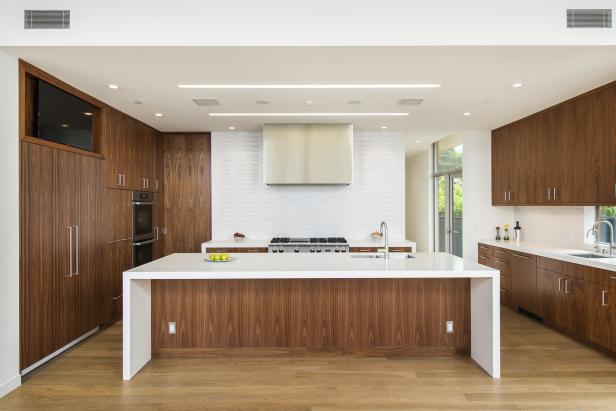 Large Kitchen Island With Extended Countertop In Modern