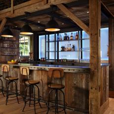 Rustic Reclaimed Wood Bar