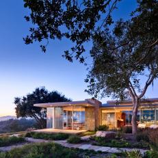 Exterior View Of A Luxury Modern Style Ranch Home