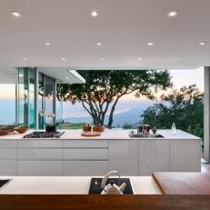 Luxury White Modern Kitchen With Stunning Views
