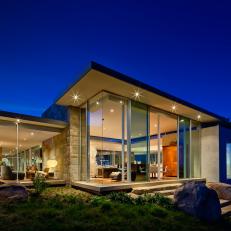 Luxury Modern Stone And Glass Ranch Style Home