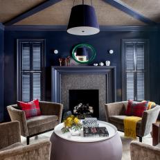 Comfy & Colorful Seating Area in Navy Blue