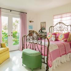 Pink and Yellow Feminine Bedroom 