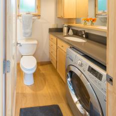 Bathroom and Laundry Combo Maximizes Square Footage