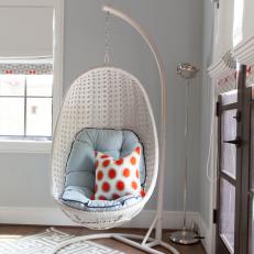 Blue Hammock Chair in Boys' Bedroom