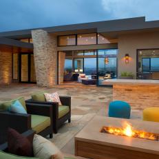 Interior Courtyard with Grill, Bar and Custom Built Fire Pit
