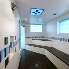 Contemporary Shower Room With Built-In Benches