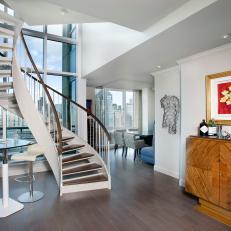 Contemporary Boston Penthouse With Winding Staircase and View