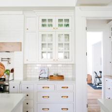White Kitchen With Custom Serving Buffet