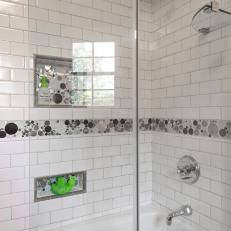 Classic White Shower in Kid's Bathroom