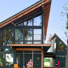 Modern Home Features Wraparound Deck