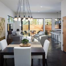 Contemporary Living, Dining and Kitchen with Open Floor Plan