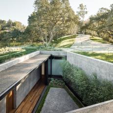 Modern Courtyard Is Nestled in the Ground