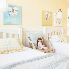 Girls' Pastel Yellow Room Features Country Charm