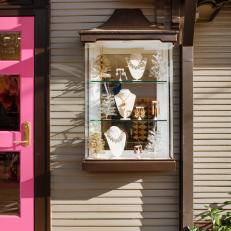 Glamourous Pink Front Door and Jewelry Displays