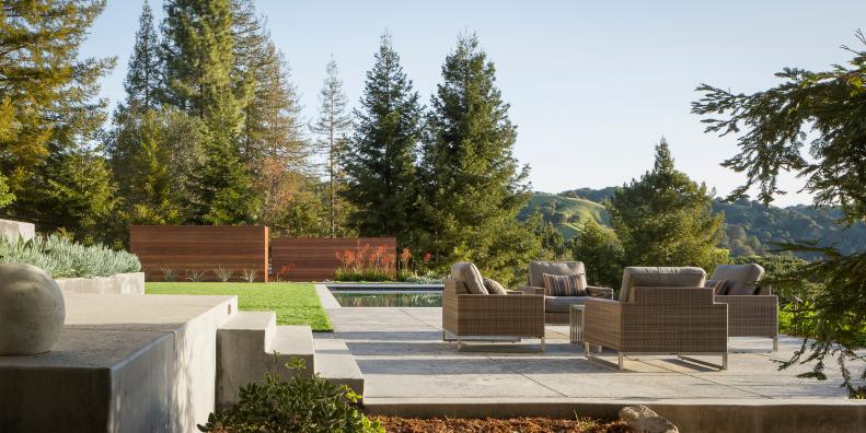 Modern Backyard With Concrete Patio