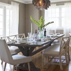 Contemporary Dining Room With a Coastal Twist