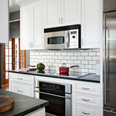 White Kitchen Cabinets and Backsplash