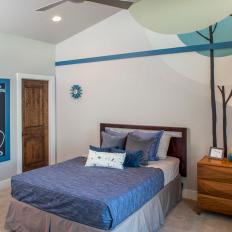 Blue and Neutral Contemporary Teen Boy's Bedroom