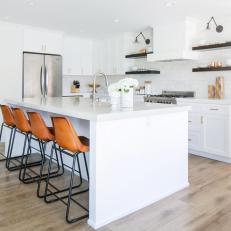 Leather Barstools in Kitchen