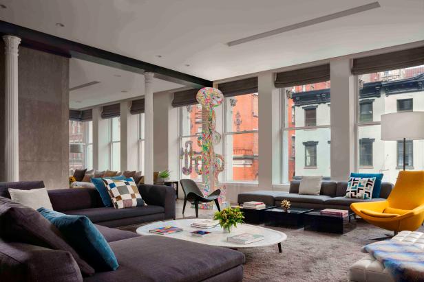 Urban Loft With Modern, Contemporary Spaces and Colorful Art 