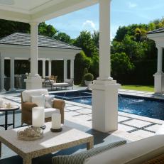 Luxury Lounge Areas Surrounding Backyard Pool