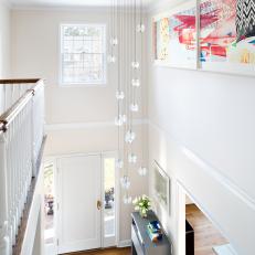 Tall Grand Entry With Crystal Ball Chandelier