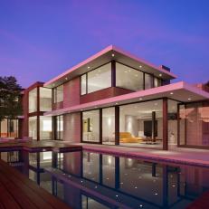Modern Home with Wood Deck and In-ground Pool