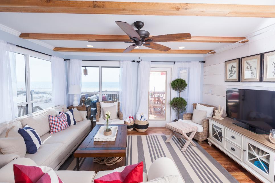 All-American Living Room Design From HGTV's Beach Flip 