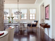 White Eclectic Dining Room