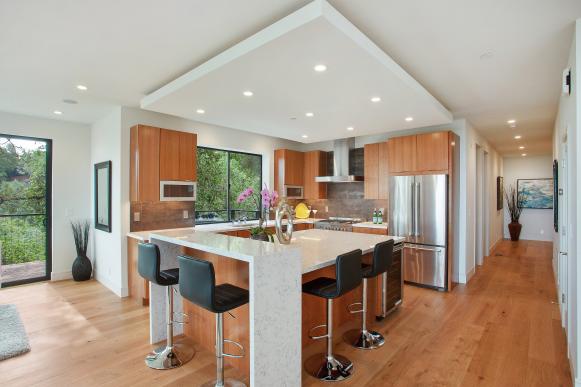 Modern White and Wood Kitchen 