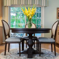 Kitchen Breakfast Nook with Round Wood Table