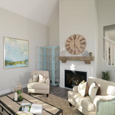 Fireplace Warms Coastal Family Room