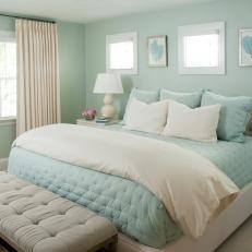 Seafoam Green Bedroom Features Lovely Coastal Design