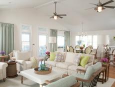 Charming Coastal Living Room Is Bright, Breezy
