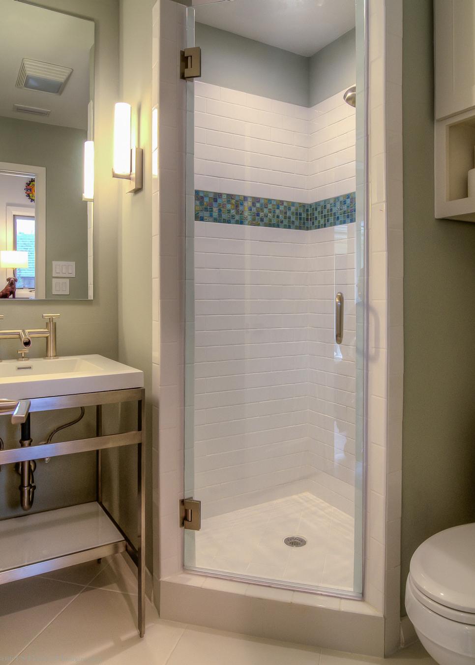 Contemporary Bathroom With Small Tile Shower  HGTV 