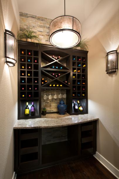 Stylish Butler S Pantry With Wine Rack Galore Hgtv