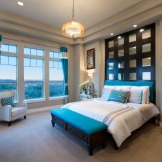 Contemporary Master Bedroom With Asian Flair