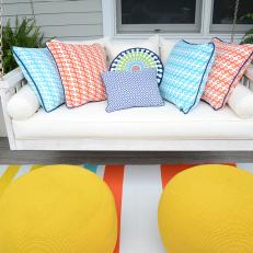 Vibrant Color and Pattern Enliven Classic Porch