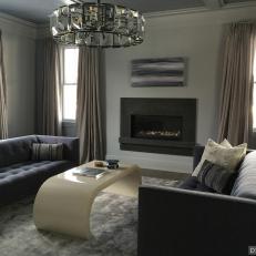Contemporary Living Room Is Luxurious, Dramatic