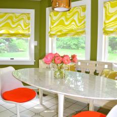 Citron Green Dining Area With Tulip-Style Dining Set