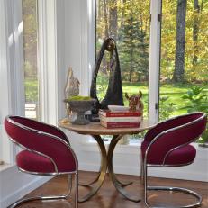 Light-Filled Conversation Nook With Midcentury Chairs
